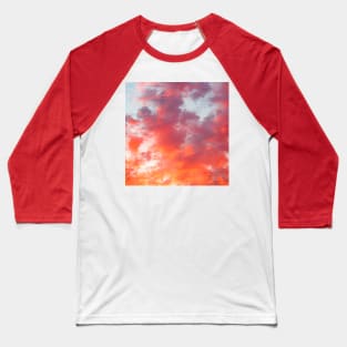 Pink Orange Purple Cotton Candy Clouds at Sunset Baseball T-Shirt